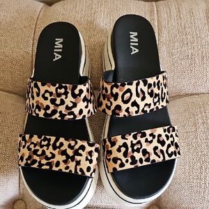 MIA Animal Print Slide Sandals